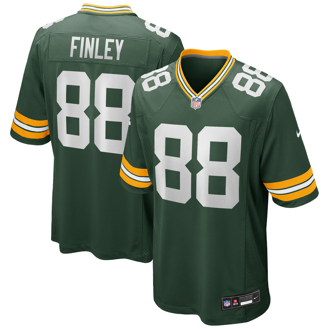 Green Bay Packers Jermichael Finley Green Game Retired Player Jersey product image 1, provided for visual reference and