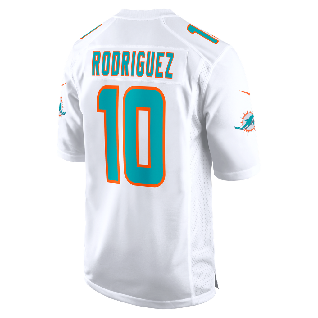 Miami Dolphins Jacob Rodriguez White Game Jersey product image 6, provided for visual reference and product detail review