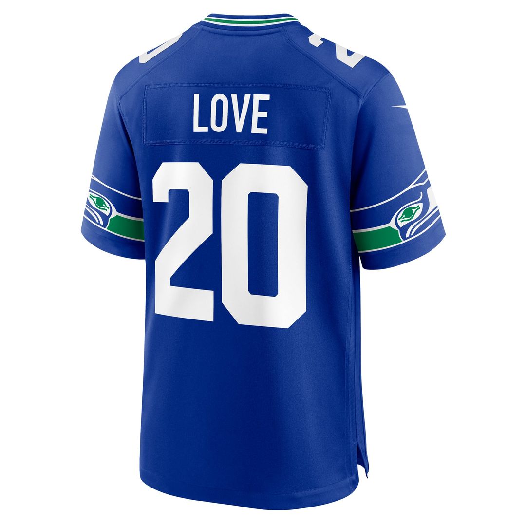 Seattle Seahawks Julian Love Royal Alternate Game Jersey product image 3, provided for visual reference and product detail