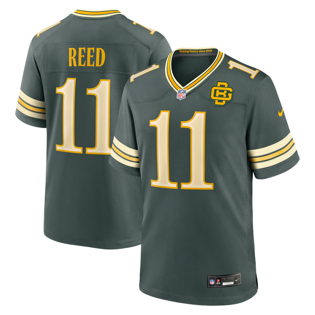 Green Bay Packers Jayden Reed Green 2026 Rivalries Collection Game Jersey product image 1, provided for visual reference and
