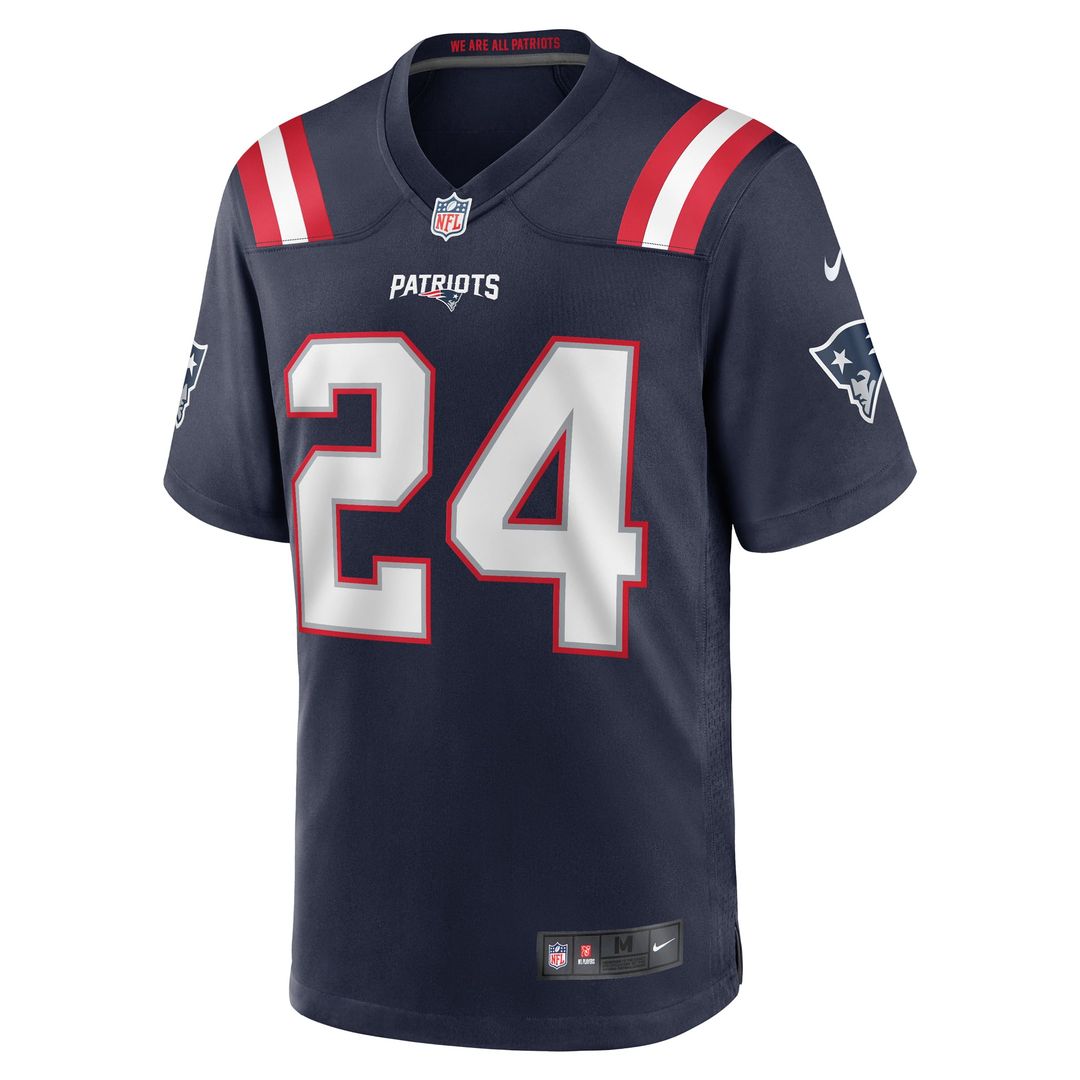 New England Patriots Dell Pettus Navy Game Jersey product image 2, provided for visual reference and product detail review