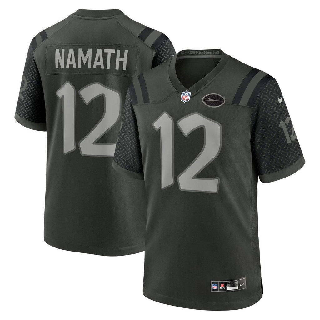 New York Jets Joe Namath Green Rivalries Collection Retired Player Game Jersey product image 1, provided for visual