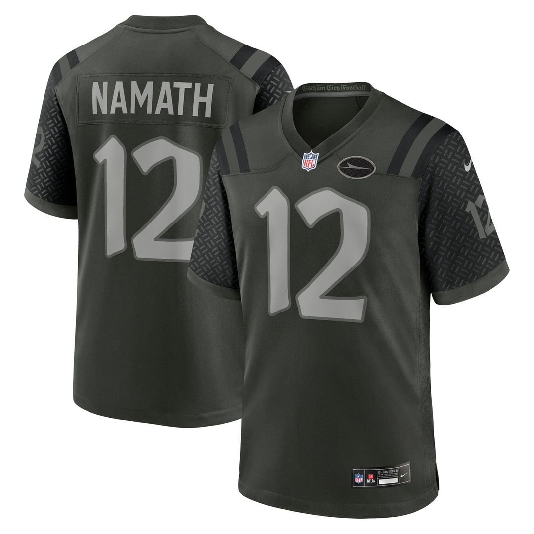 New York Jets Joe Namath Green Rivalries Collection Retired Player Game Jersey product image 1, provided for visual