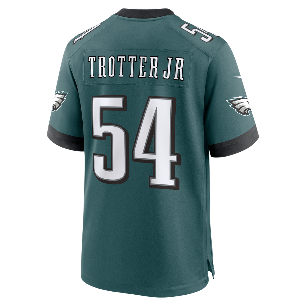 Philadelphia Eagles Jeremiah Trotter Jr. Midnight Green Team Game Jersey product image 3, provided for visual reference and