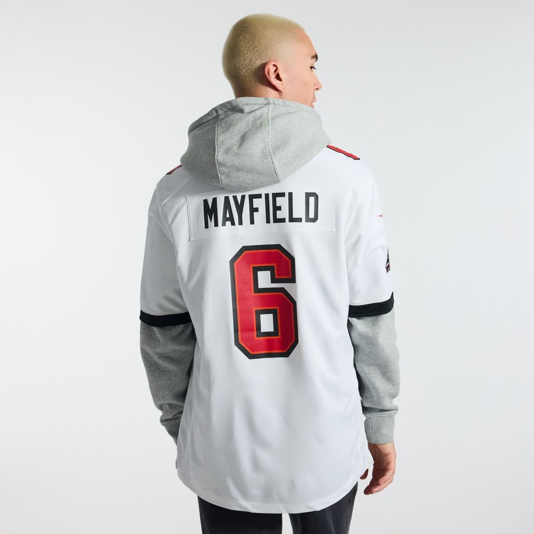 Tampa Bay Buccaneers Baker Mayfield White Away Game Jersey product image 3, provided for visual reference and product detail