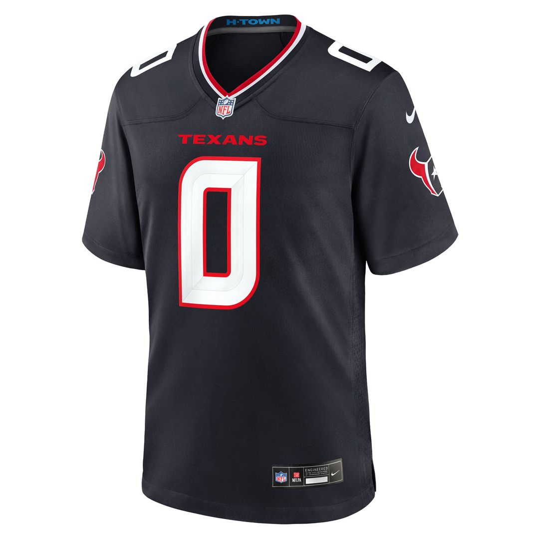 Houston Texans Azeez Al-Shaair Navy Team Game Jersey product image 8, provided for visual reference and product detail review
