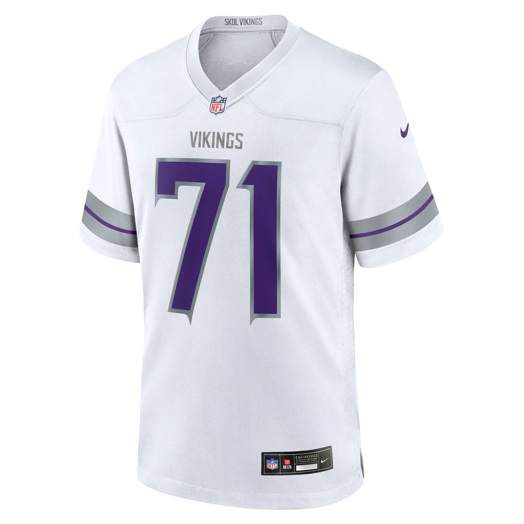 Minnesota Vikings Christian Darrisaw White Alternate Game Jersey product image 2, provided for visual reference and product