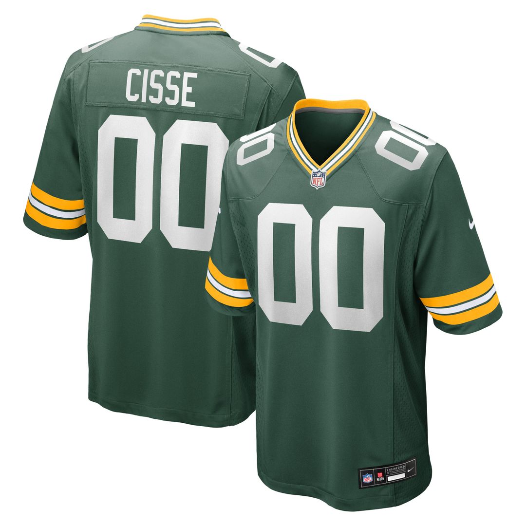 Green Bay Packers Brandon Cisse Green Game Jersey product image 1, provided for visual reference and product detail review