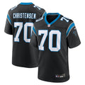 Carolina Panthers Brady Christensen Black Team Game Jersey product image 1, provided for visual reference and product detail