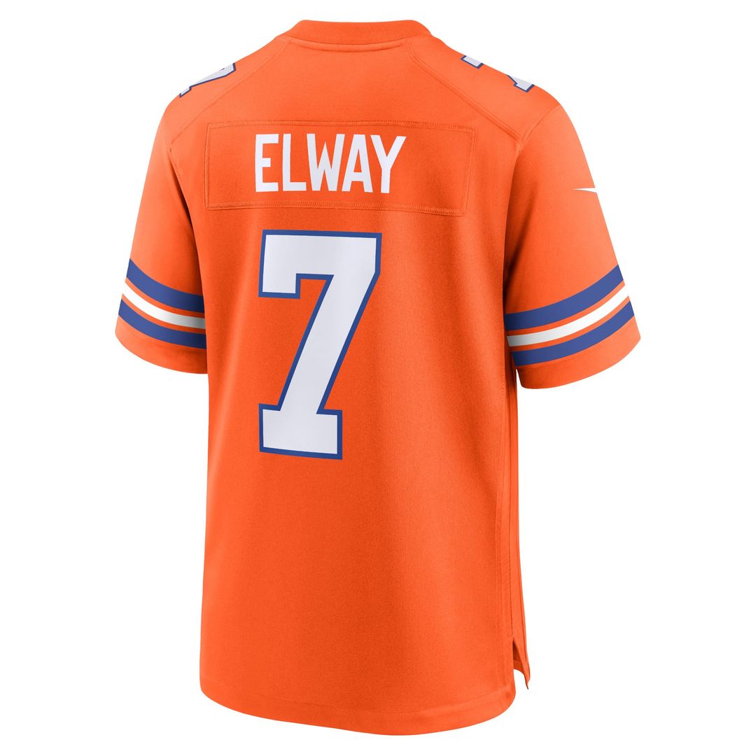 Denver Broncos John Elway Orange Mile High Collection 1977 Throwback Retired Player Game Jersey product image 3, provided