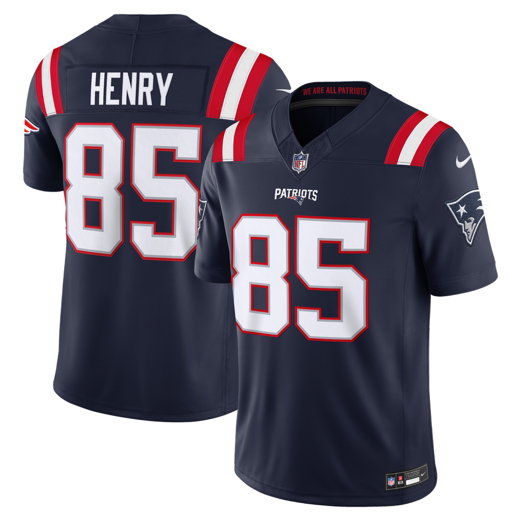 New England Patriots Hunter Henry Navy Team Vapor F.U.S.E. Stitched Limited Jersey product image 1, provided for visual