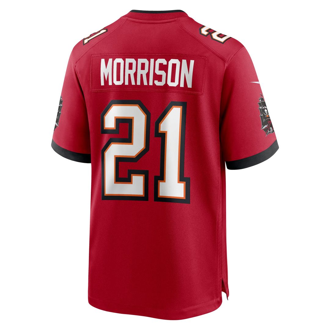 Tampa Bay Buccaneers Benjamin Morrison Red Team Game Jersey product image 3, provided for visual reference and product