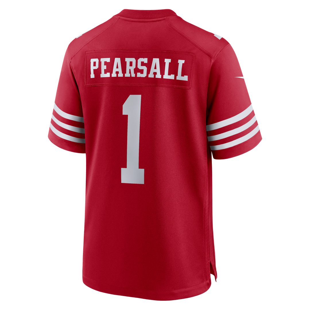 San Francisco 49ers Ricky Pearsall Scarlet 80th Anniversary Game Jersey product image 3, provided for visual reference and