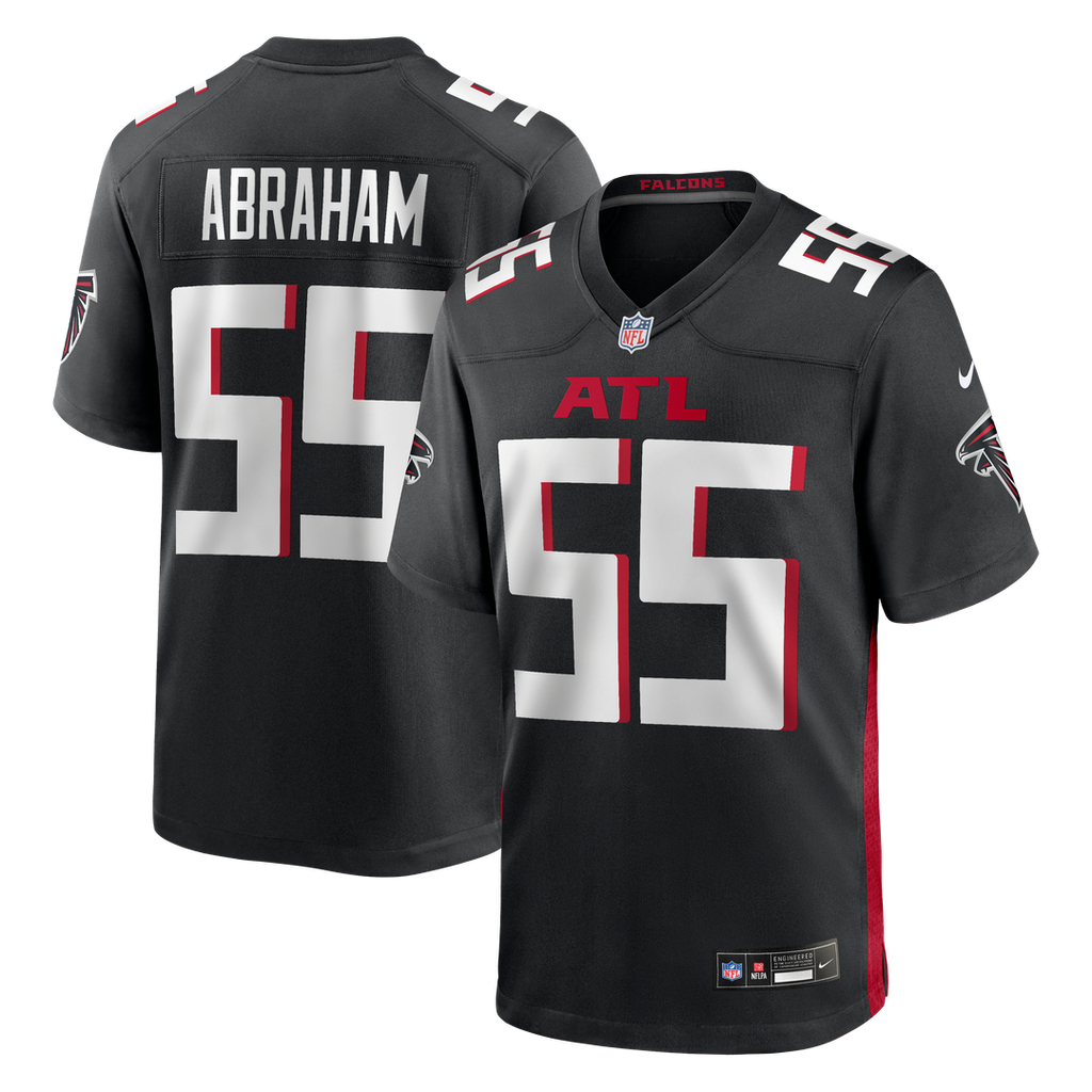 Atlanta Falcons John Abraham Black Game Retired Player Jersey product image 1, provided for visual reference and product