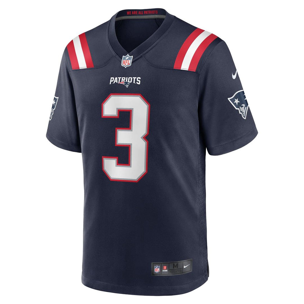 New England Patriots Demario Douglas Navy Game Jersey product image 2, provided for visual reference and product detail
