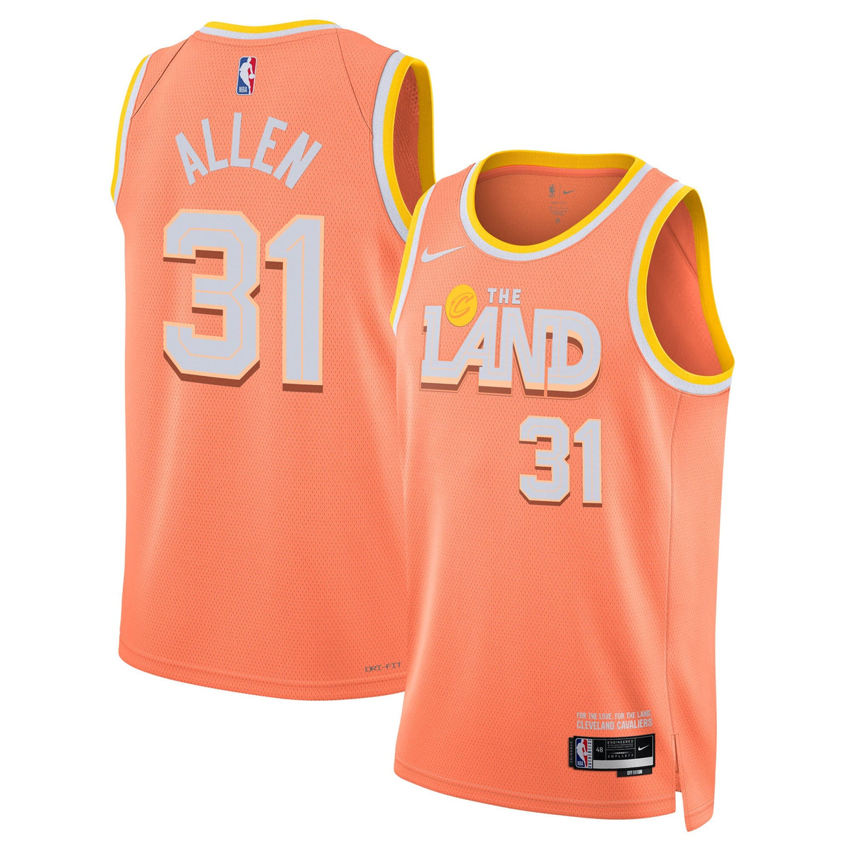 Cleveland Cavaliers 2025/26 City Edition Swingman Basketball Jersey - Orange - Jarrett Allen - Unisex product image 1,