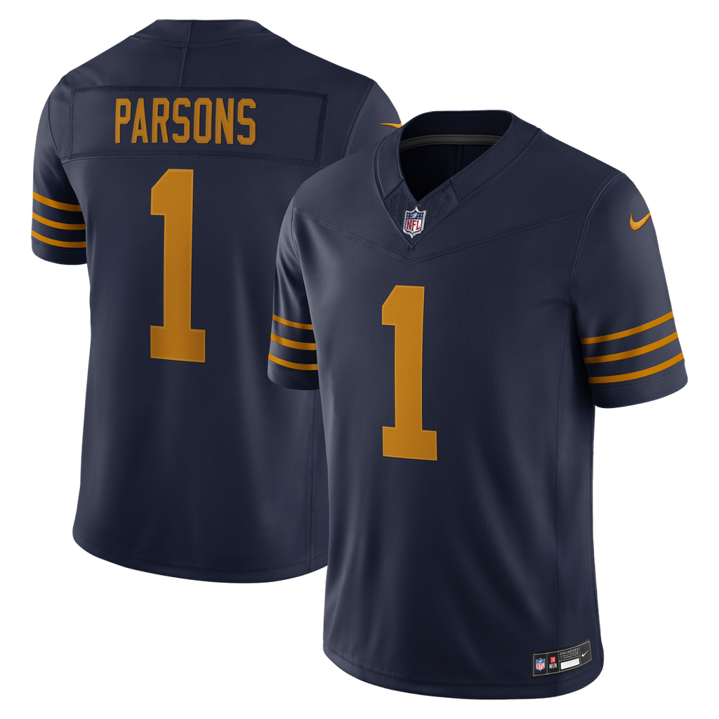 Green Bay Packers Micah Parsons Navy Alternate Vapor F.U.S.E. Stitched Limited Jersey product image 1, provided for visual