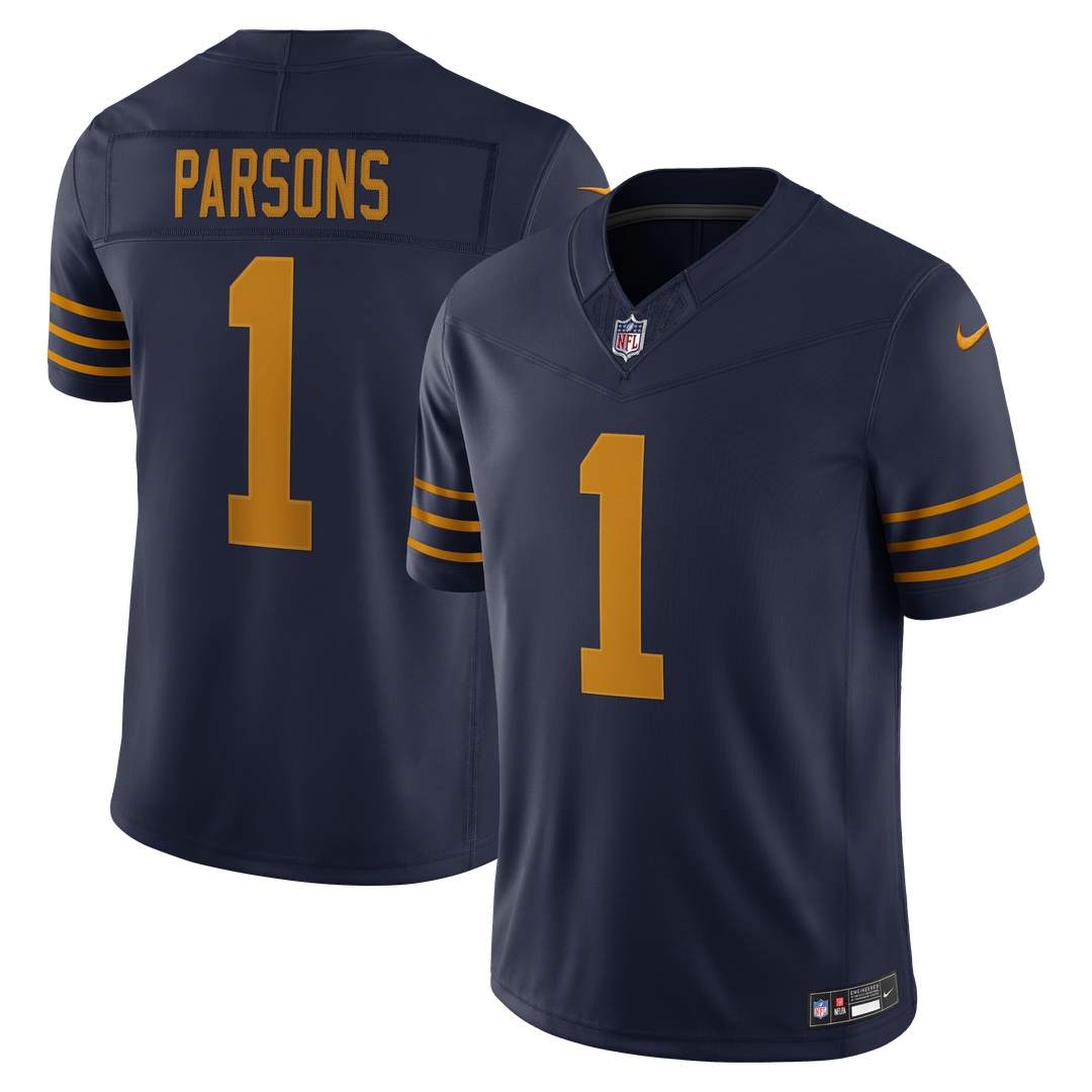 Green Bay Packers Micah Parsons Navy Alternate Vapor F.U.S.E. Stitched Limited Jersey product image 1, provided for visual