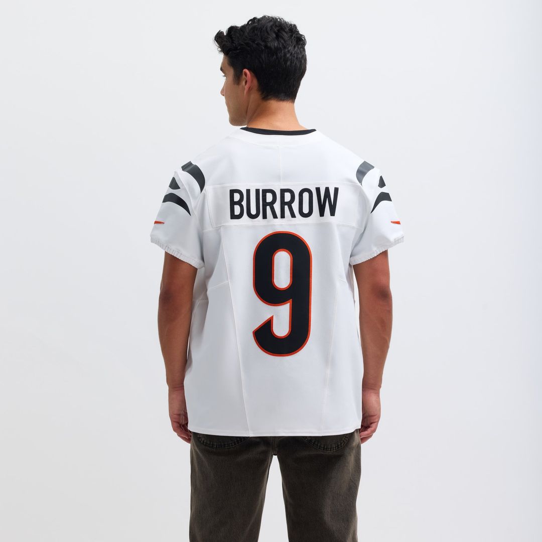 Cincinnati Bengals Joe Burrow White Vapor F.U.S.E. Elite Jersey product image 5, provided for visual reference and product