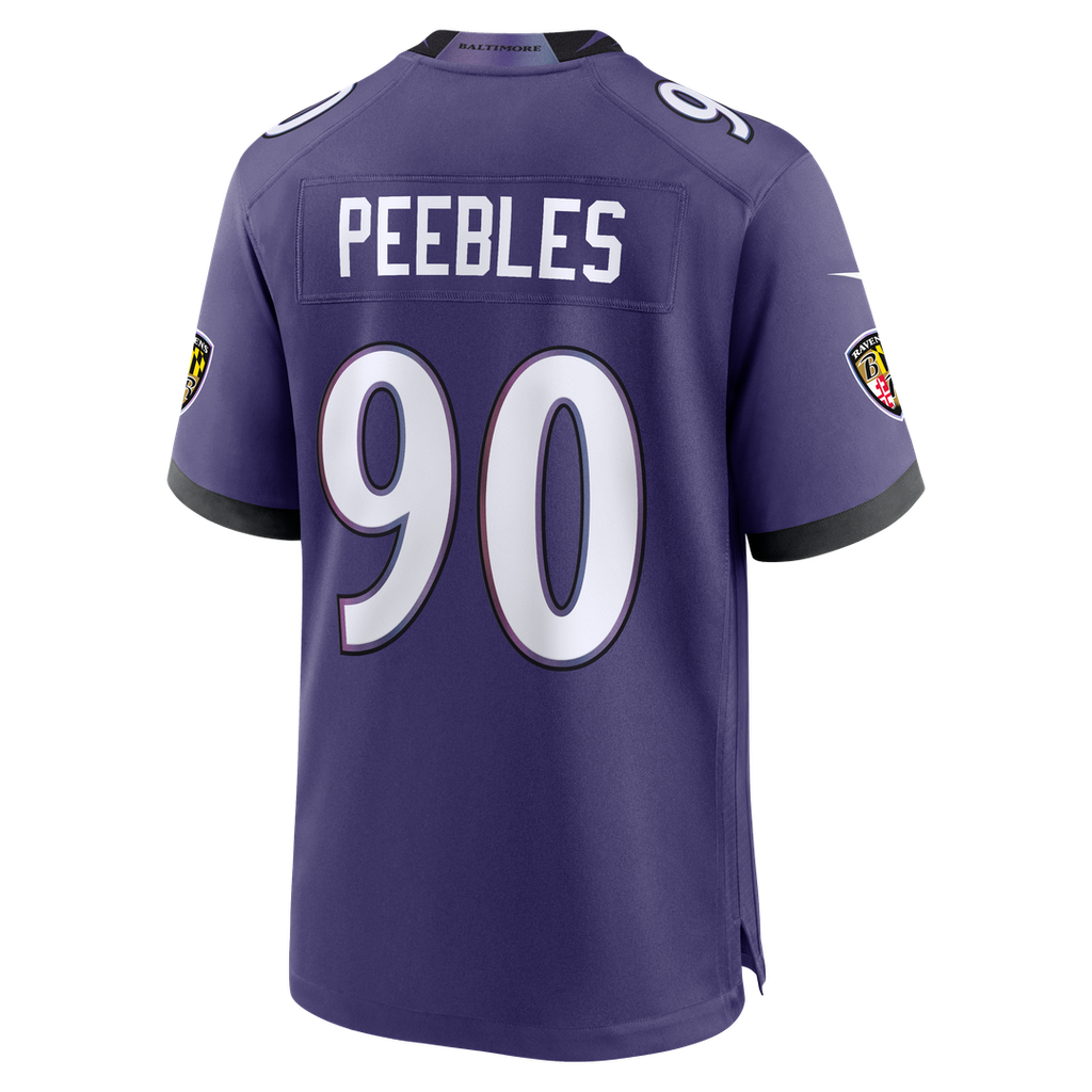 Baltimore Ravens Aeneas Peebles Purple Team Game Jersey product image 3, provided for visual reference and product detail