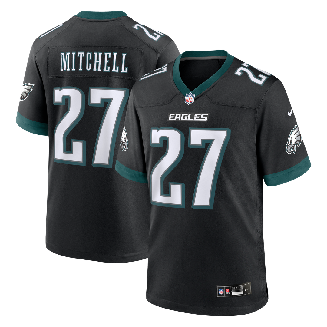 Philadelphia Eagles Quinyon Mitchell Midnight Green Team Game Jersey product image 7, provided for visual reference and