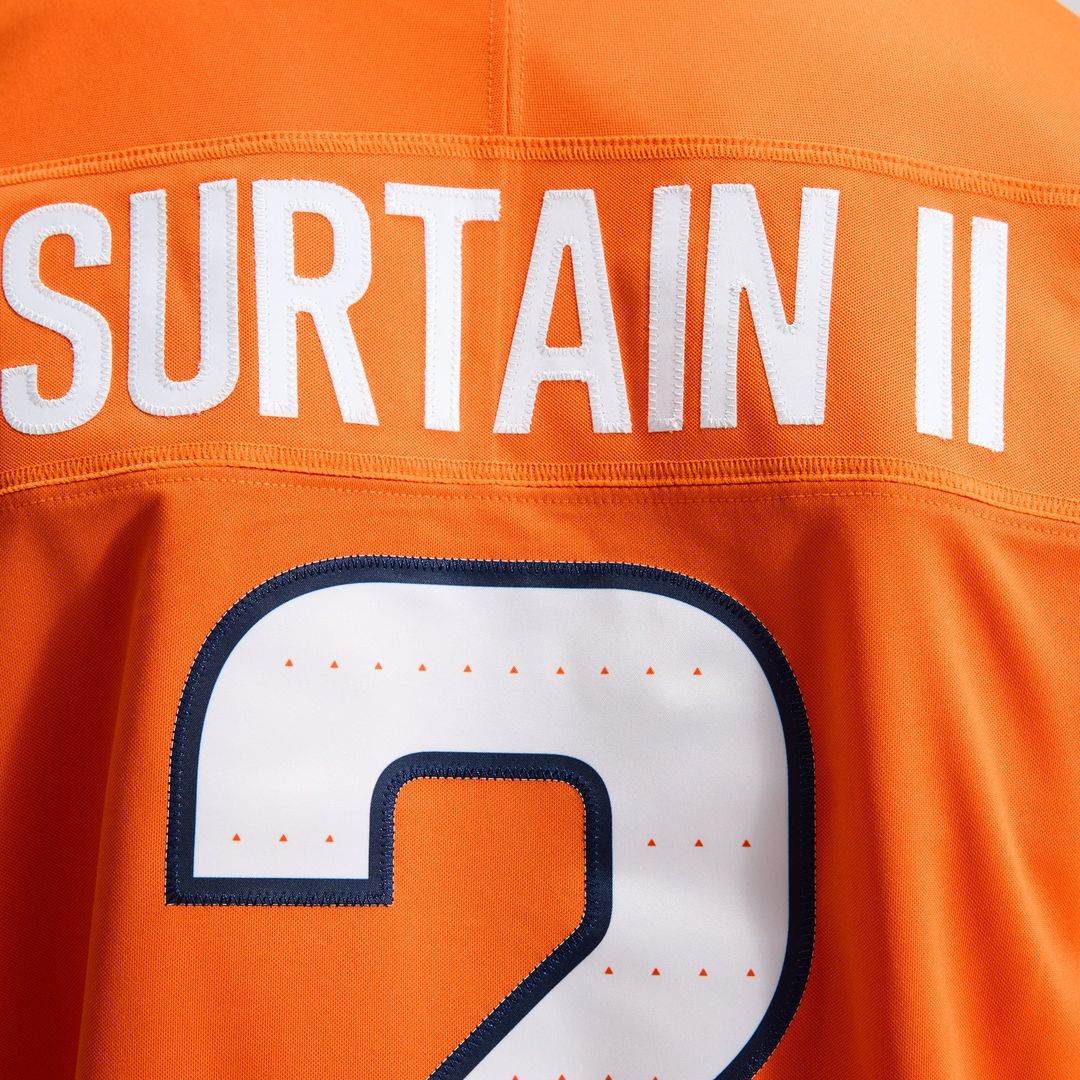 Denver Broncos Pat Surtain II Navy Alternate Vapor F.U.S.E. Stitched Limited Jersey product image 17, provided for visual