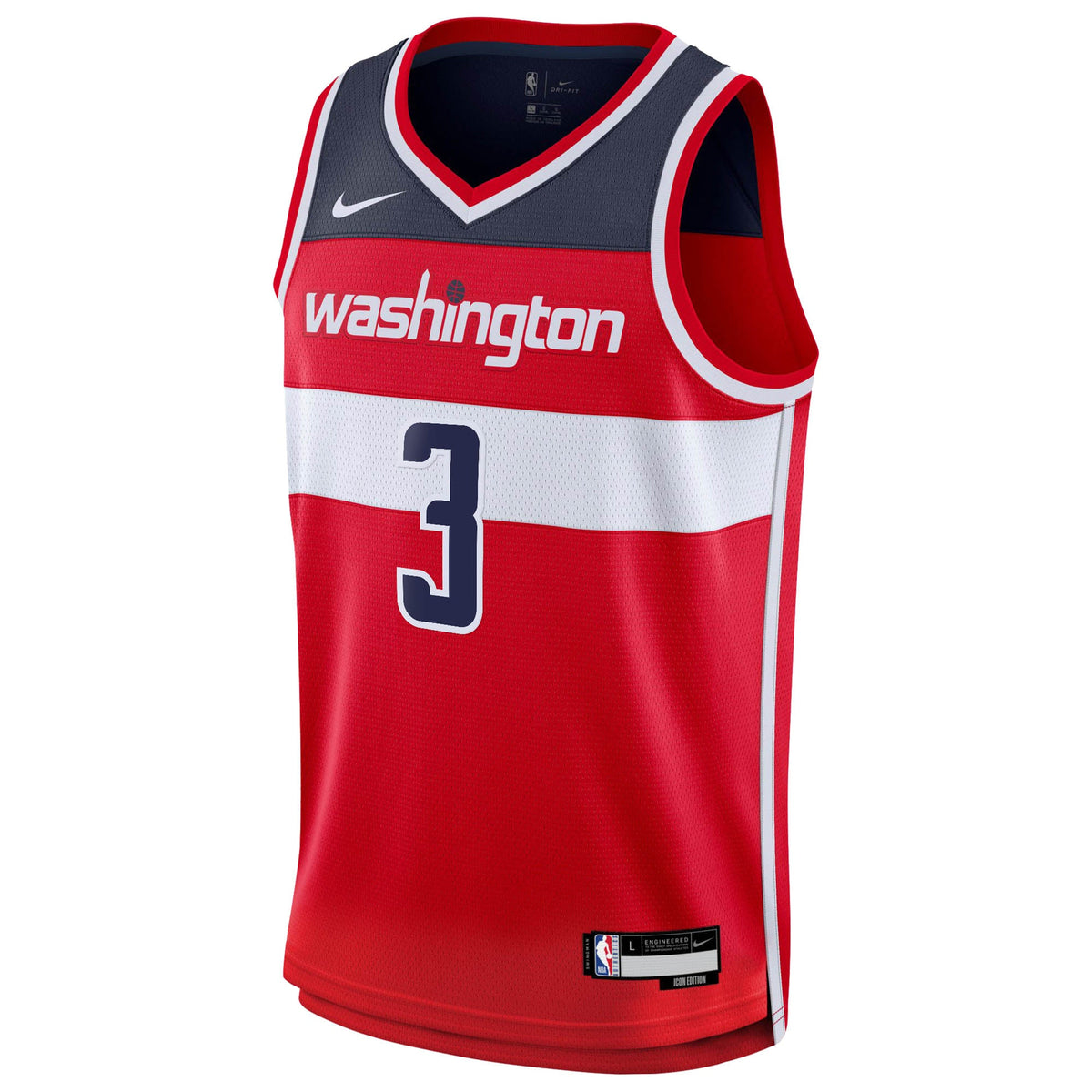 Trae Young Washington Wizards Icon Edition Swingman Jersey - Red - Youth product image 3, provided for visual reference and