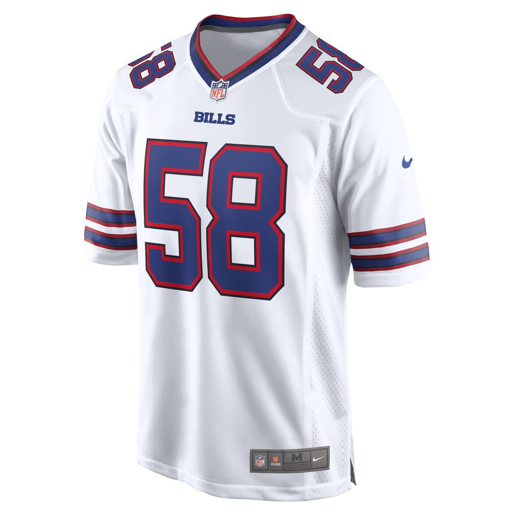 Buffalo Bills Matt Milano White Away Game Player Jersey product image 2, provided for visual reference and product detail
