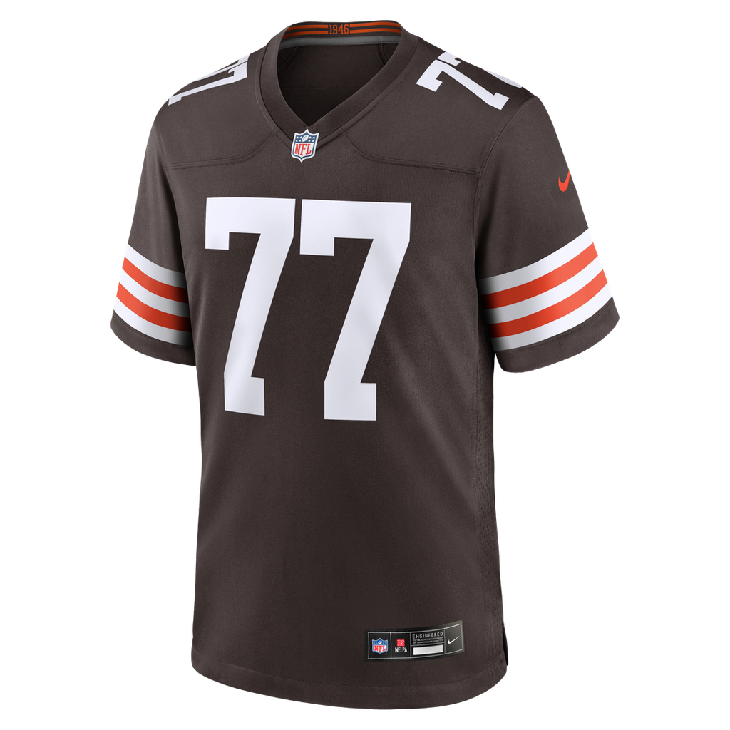 Cleveland Browns Zion Johnson Brown Team Game Jersey product image 2, provided for visual reference and product detail review