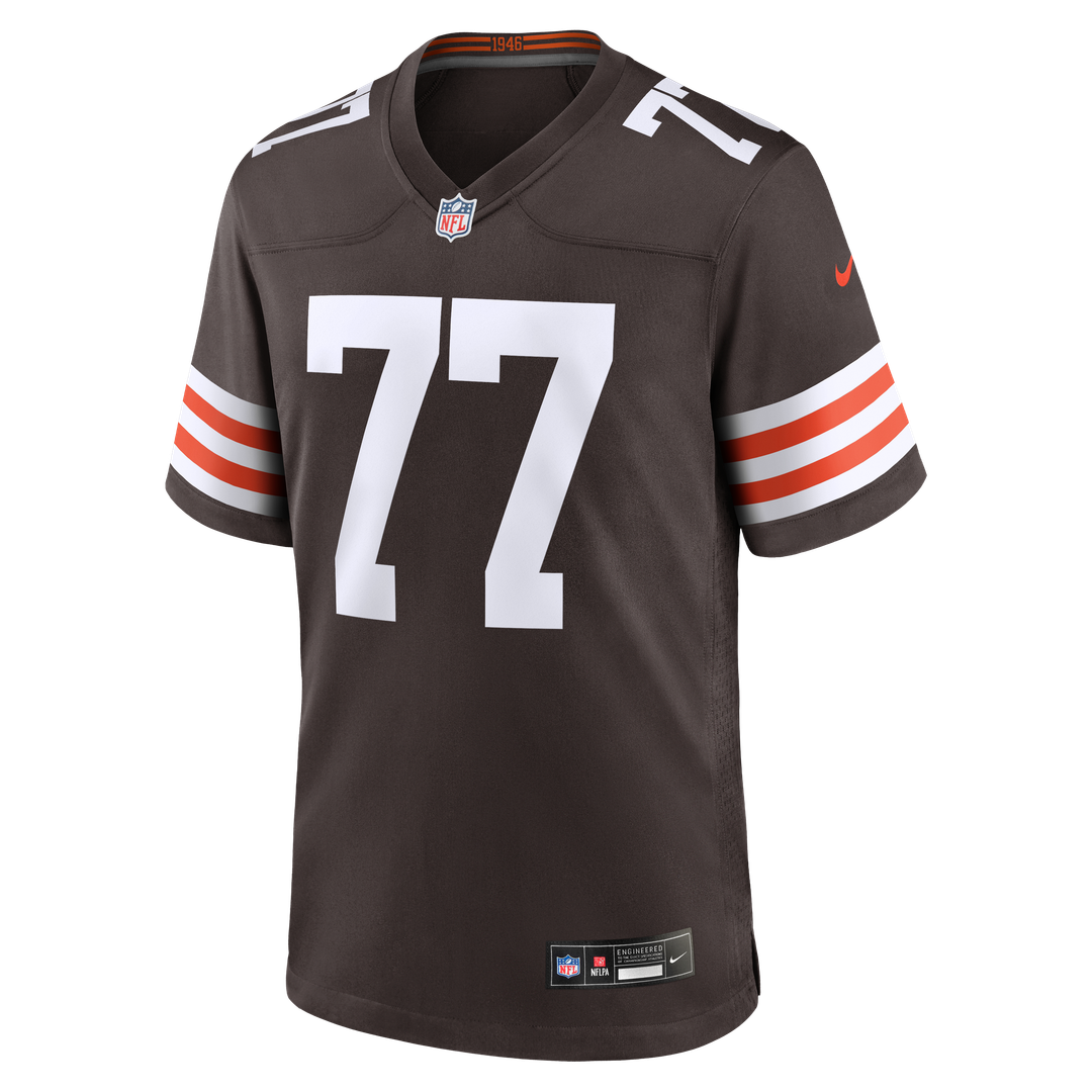 Cleveland Browns Zion Johnson Brown Team Game Jersey product image 2, provided for visual reference and product detail review