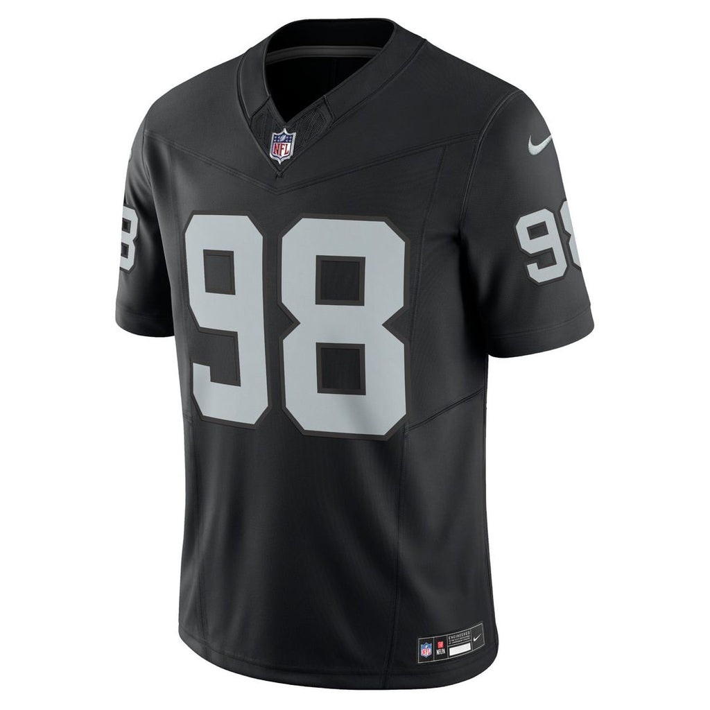 Las Vegas Raiders Maxx Crosby Black Vapor F.U.S.E. Limited Jersey product image 2, provided for visual reference and product