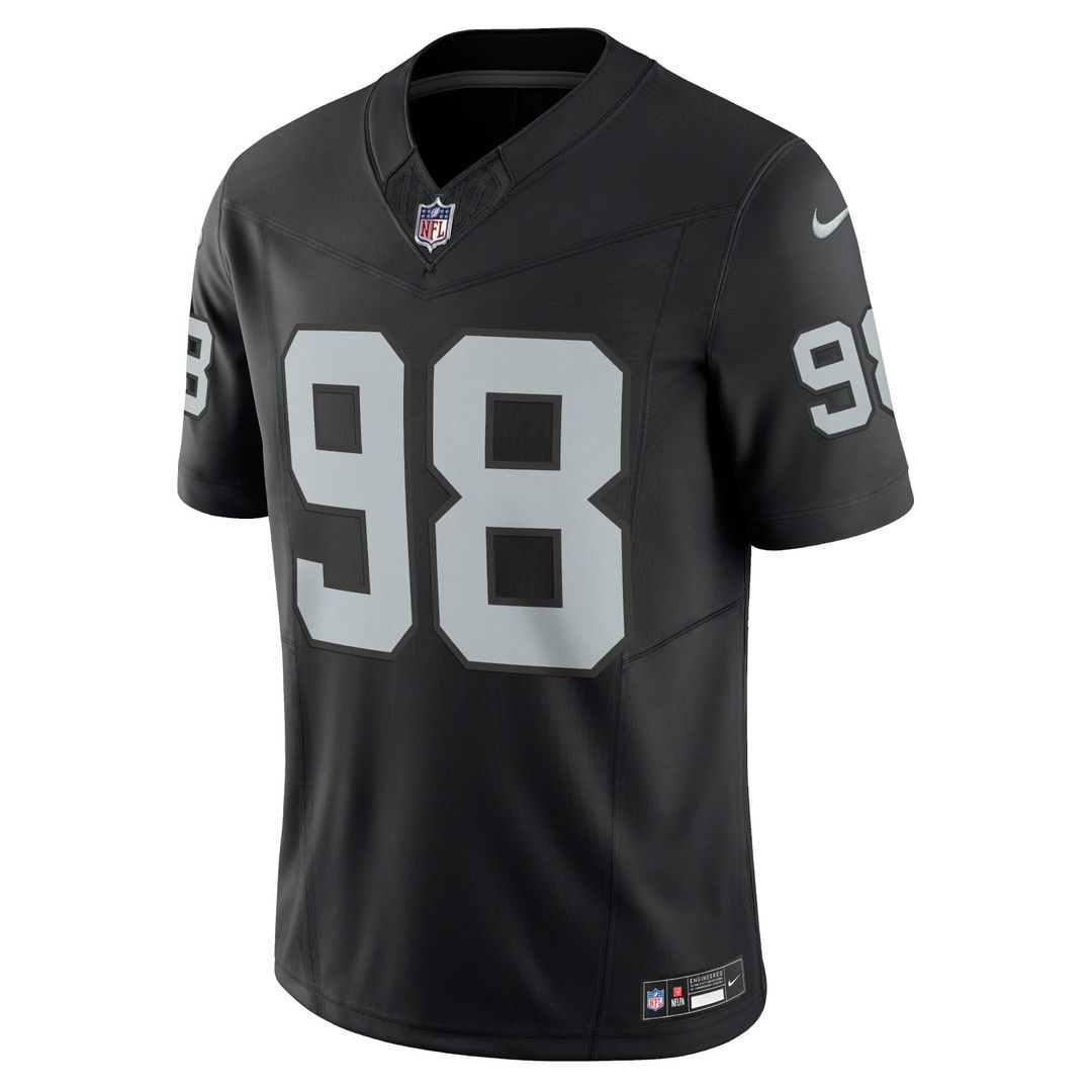 Las Vegas Raiders Maxx Crosby Black Vapor F.U.S.E. Limited Jersey product image 2, provided for visual reference and product