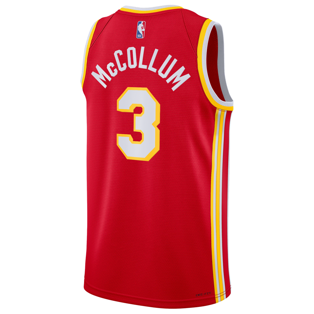 CJ McCollum Atlanta Hawks Icon Edition Swingman Jersey - Red - Youth product image 4, provided for visual reference and