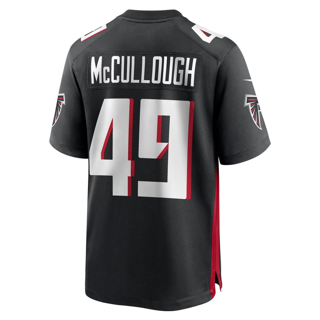 Atlanta Falcons Liam McCullough Black Team Game Jersey product image 3, provided for visual reference and product detail
