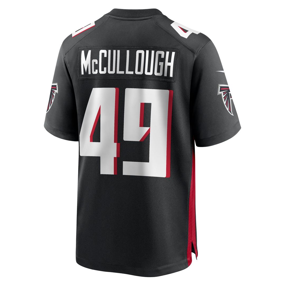 Atlanta Falcons Liam McCullough Black Team Game Jersey product image 3, provided for visual reference and product detail