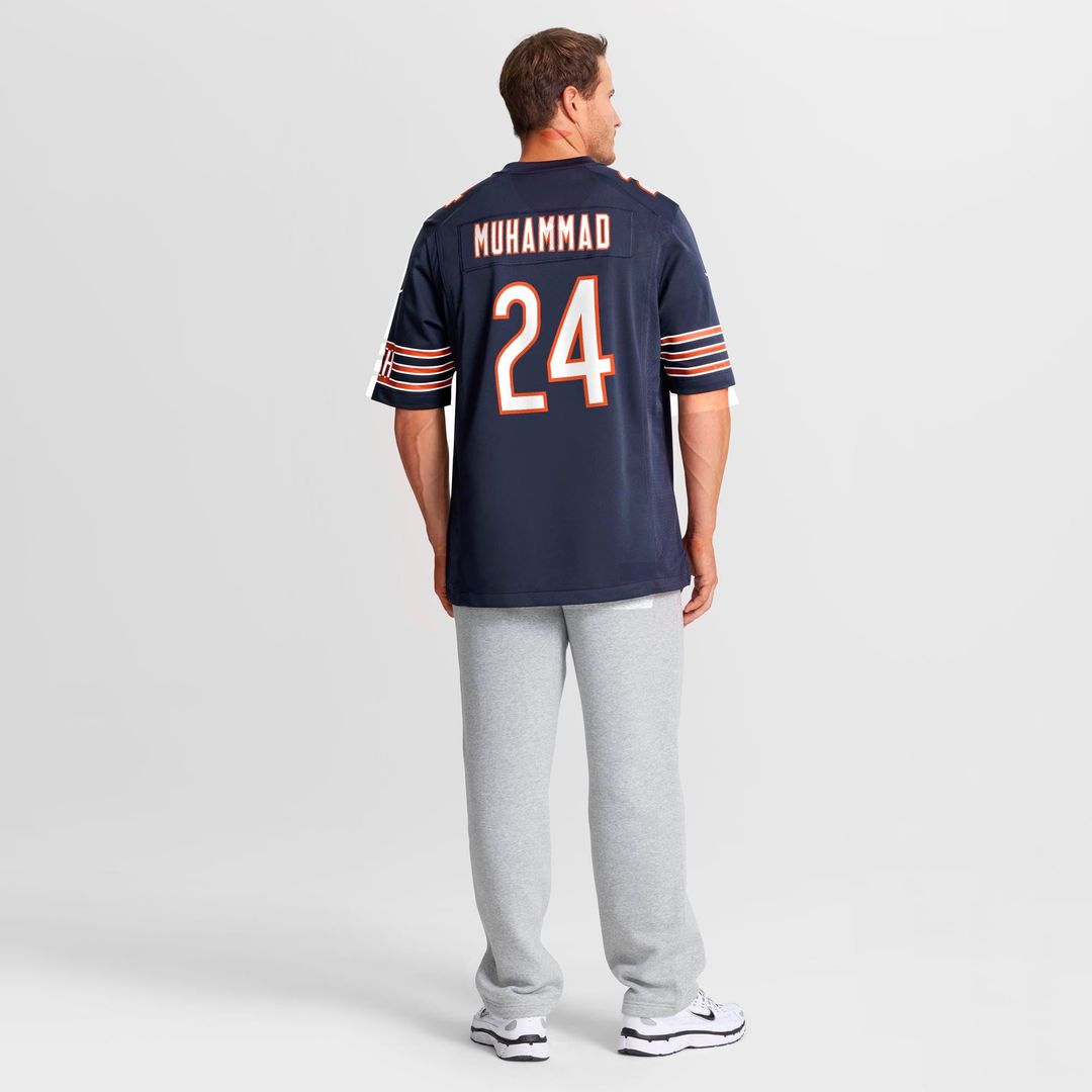 Chicago Bears Malik Muhammad Navy Team Game Jersey product image 3, provided for visual reference and product detail review
