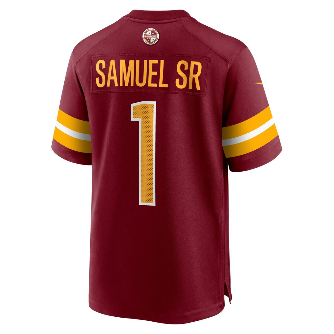 Washington Commanders Deebo Samuel Sr Burgundy Game Player Jersey product image 9, provided for visual reference and product