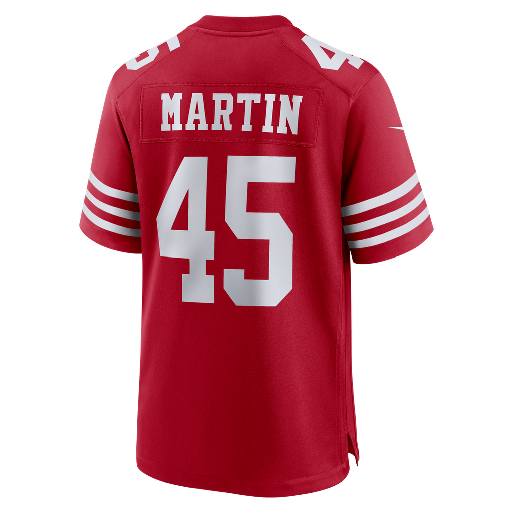 San Francisco 49ers Nick Martin Scarlet Team Game Jersey product image 3, provided for visual reference and product detail