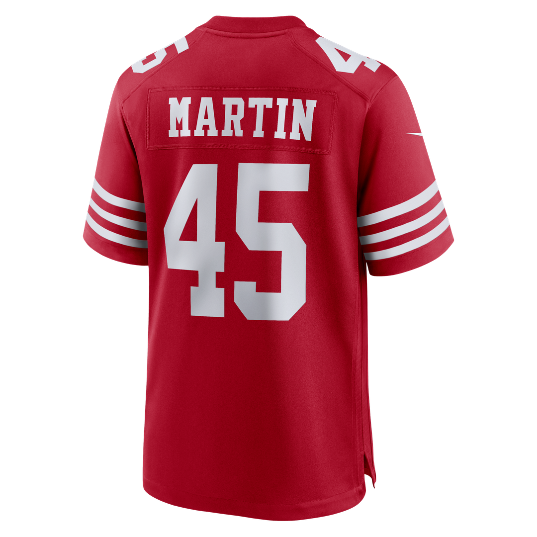 San Francisco 49ers Nick Martin Scarlet Team Game Jersey product image 3, provided for visual reference and product detail