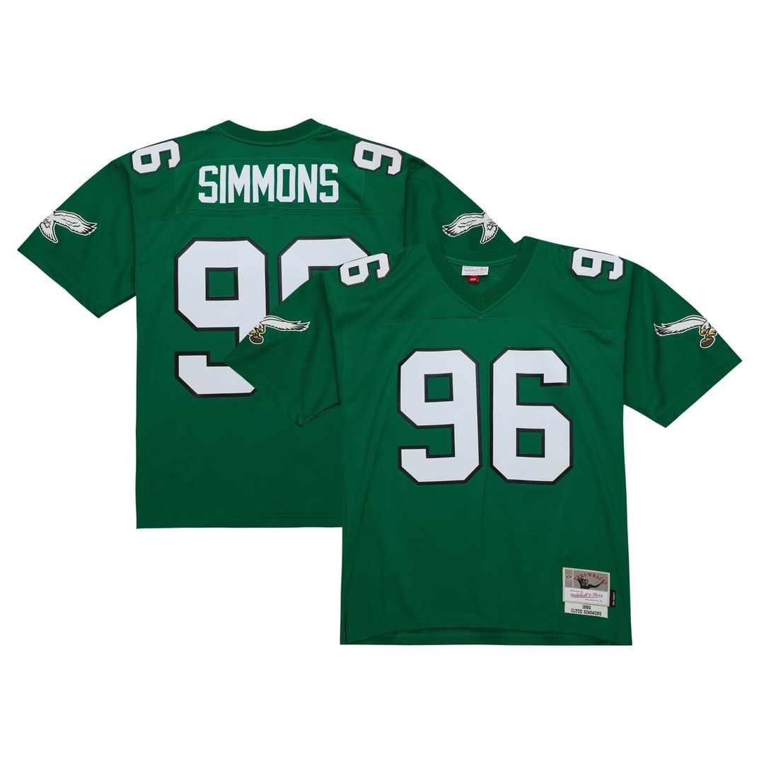 Philadelphia Eagles Clyde Simmons Kelly Green Legacy Replica Jersey product image 1, provided for visual reference and