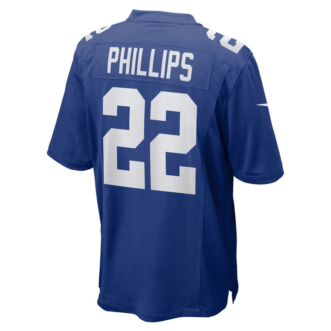 New York Giants Dru Phillips Royal Team Game Jersey product image 3, provided for visual reference and product detail review
