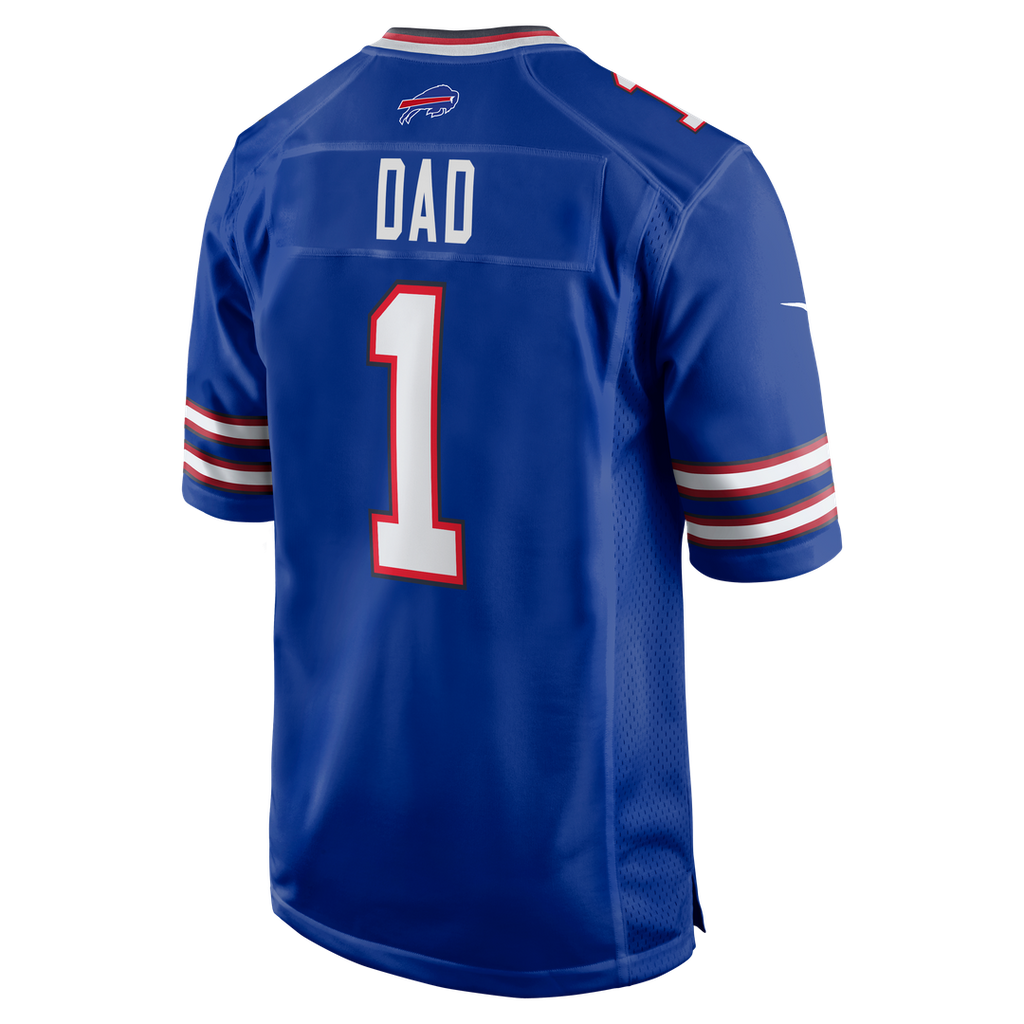 Buffalo Bills Number 1 Dad Royal Game Jersey product image 3, provided for visual reference and product detail review