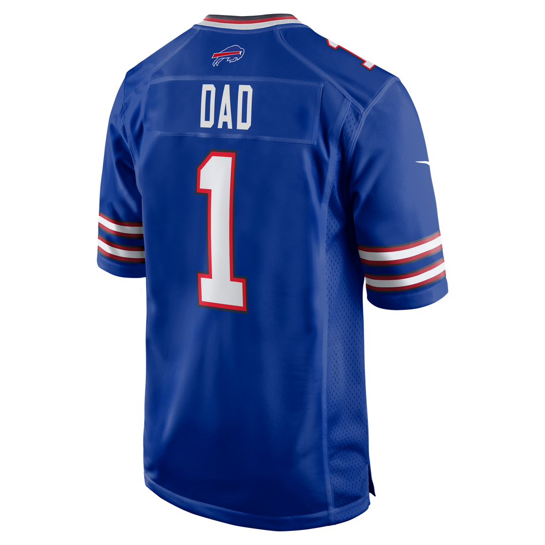 Buffalo Bills Number 1 Dad Royal Game Jersey product image 3, provided for visual reference and product detail review
