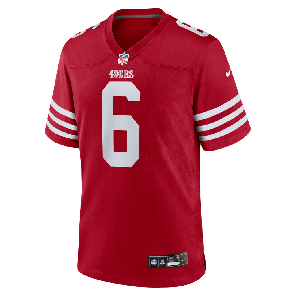 San Francisco 49ers Malik Mustapha Scarlet Game Jersey product image 2, provided for visual reference and product detail