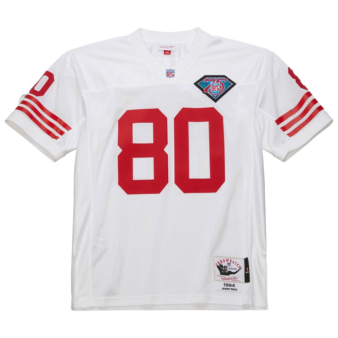 San Francisco 49ers 1994 Jerry Rice White Authentic Throwback Retired Player Jersey product image 2, provided for visual