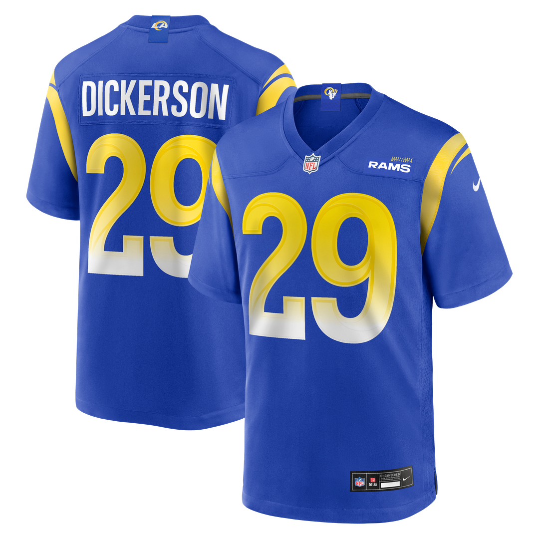 Los Angeles Rams Eric Dickerson Royal Game Retired Player Jersey product image 1, provided for visual reference and product
