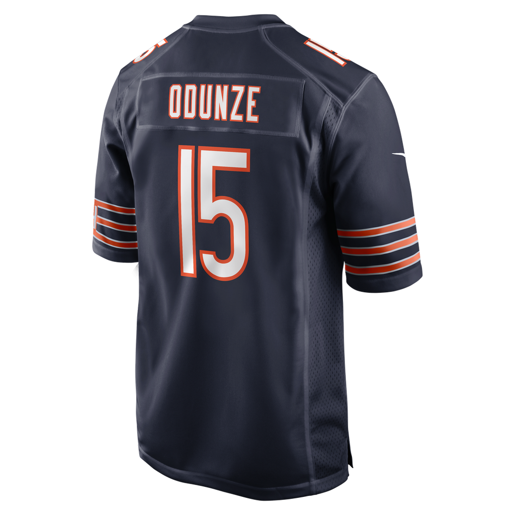 Chicago Bears Rome Odunze Navy Player Game Jersey product image 3, provided for visual reference and product detail review