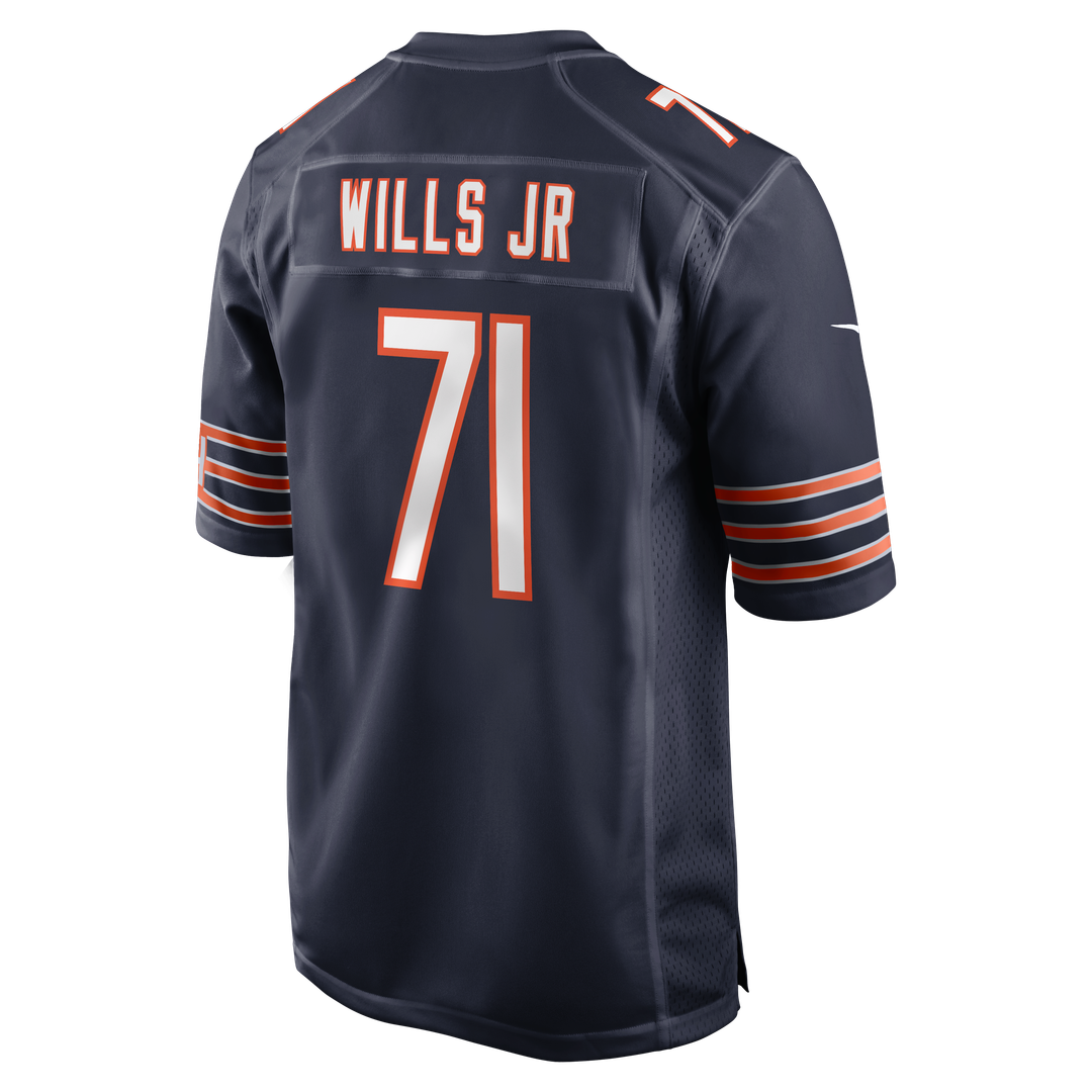 Chicago Bears Jedrick Wills Jr. Navy Team Game Jersey product image 3, provided for visual reference and product detail