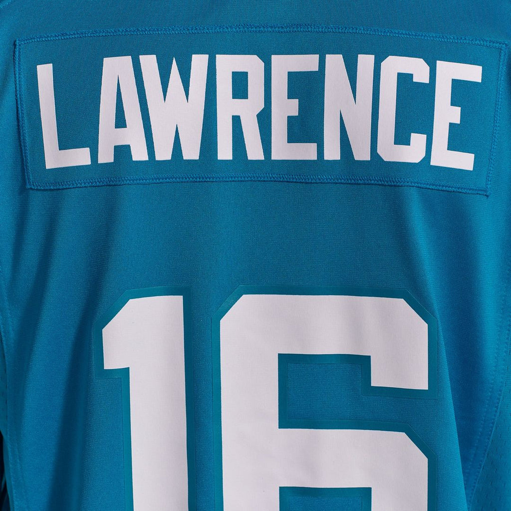 Jacksonville Jaguars Trevor Lawrence Teal Home Game Jersey product image 11, provided for visual reference and product