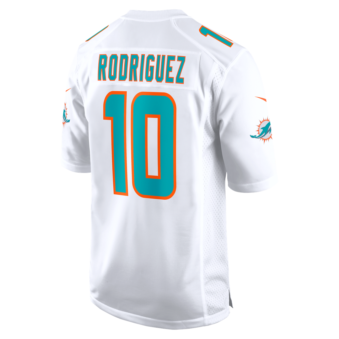 Miami Dolphins Jacob Rodriguez White Game Jersey product image 3, provided for visual reference and product detail review
